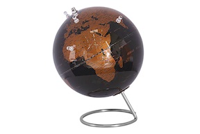 Mappamondo con globo nero e pin magnetici Selezione Zanolli