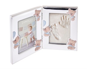 Cornice Orsetti Celesti argento pvd con kit per le impronte Selezione Zanolli