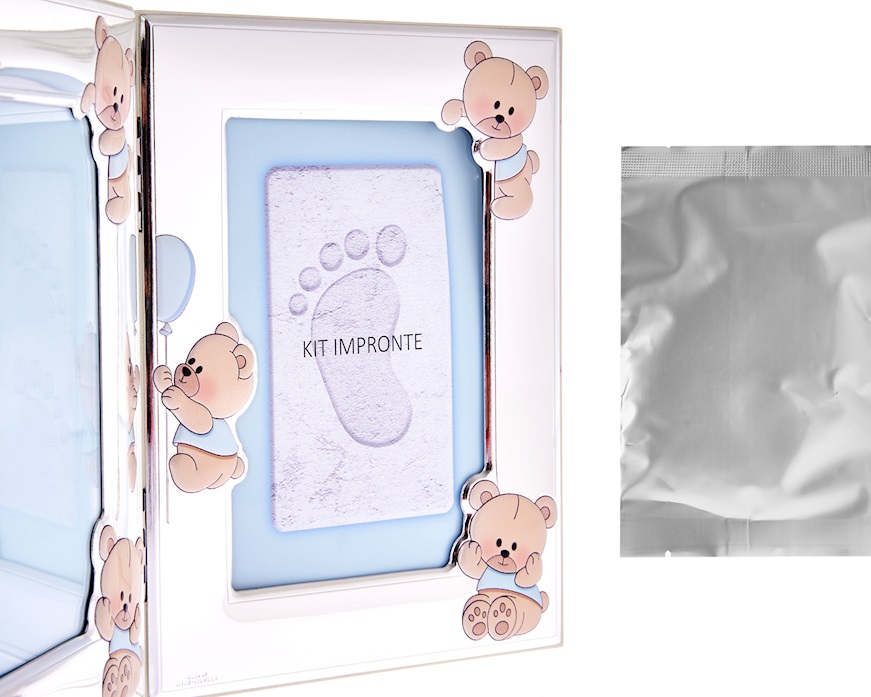 Cornice Orsetti Celesti argento pvd con kit per le impronte Selezione Zanolli