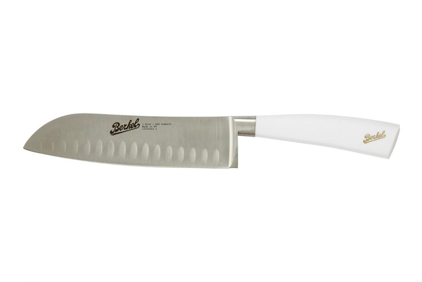 Santoku knife Elegance steel with white handle Berkel