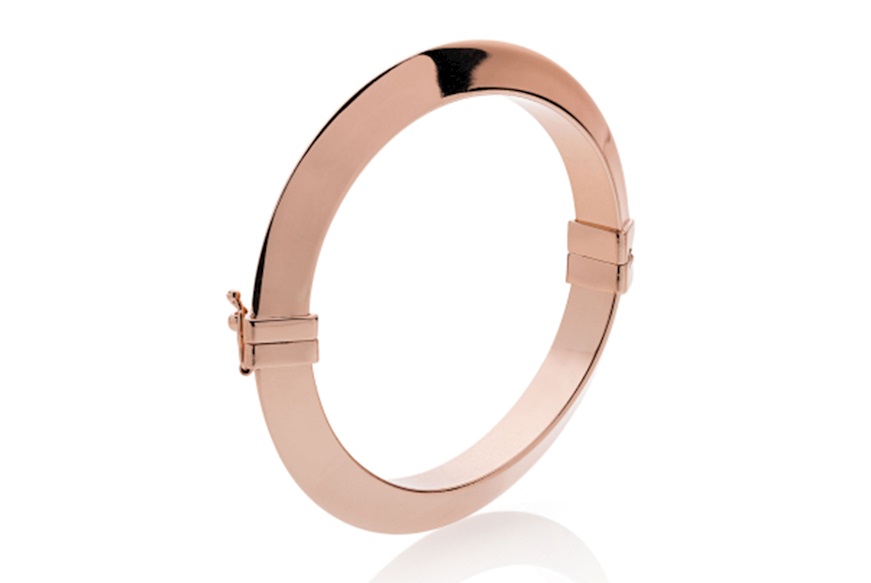 Bracciale rigido Triangoli in bronzo rosè a tubo triangolare Unoaerre