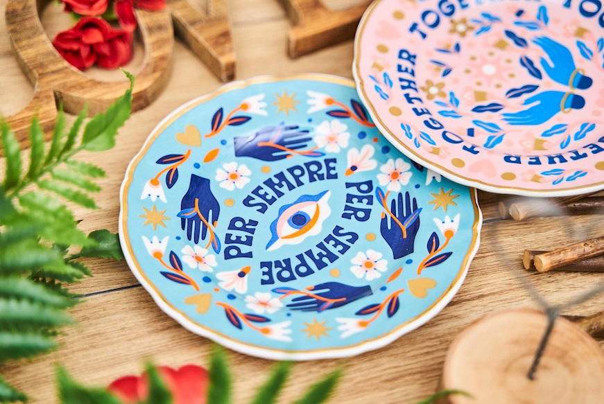 Plate The Love Party porcelain Per Sempre Bitossi home