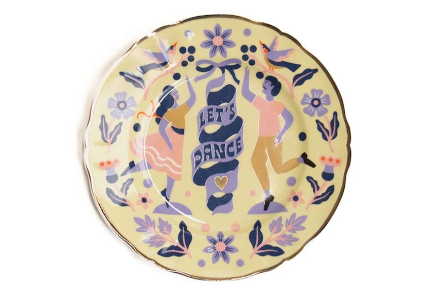 Plate The Love Party porcelain Let's Dance Bitossi home