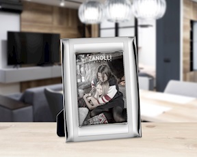Cornice portafoto argento pvd con fascia lucida e satinata Selezione Zanolli