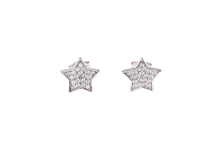 Earrings Starfish silver with white zircons Selezione Zanolli