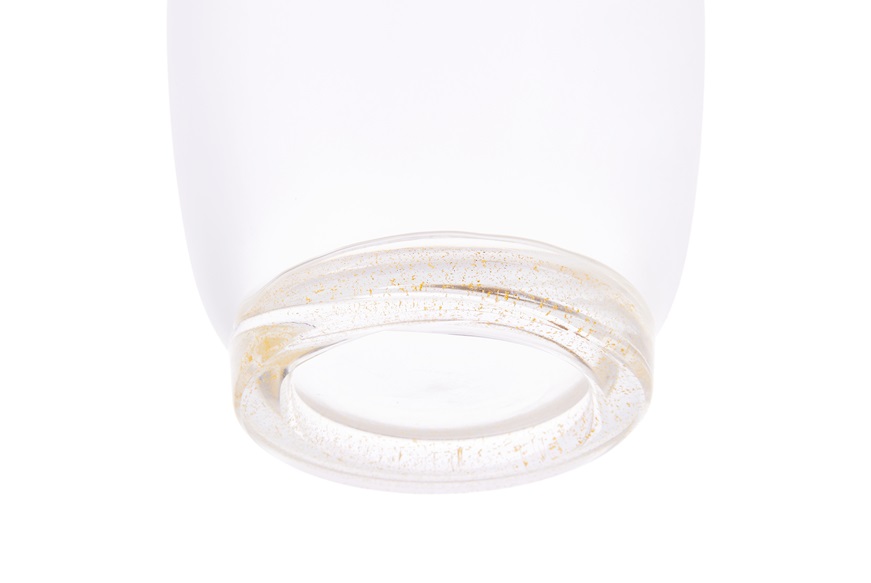 Vaso Opalino vetro di Murano frozen e oro sabbiato Venini