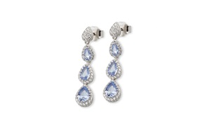 Orecchini pendenti Luce argento con cubic zirconia e zirconi acquamarina Sovrani