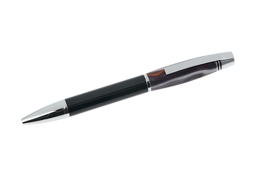Ballpoint pen with marbled brown gray hood Settelaghi