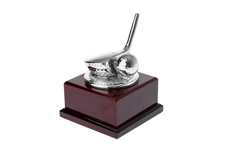 Trofeo Mazza da Golf in resina con base in legno Selezione Zanolli