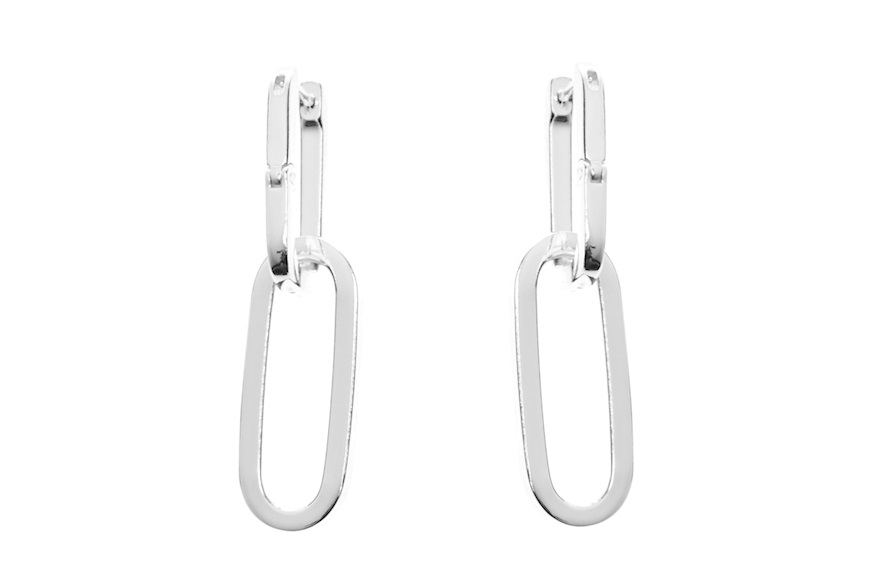 Earrings silver with flat ovals Selezione Zanolli