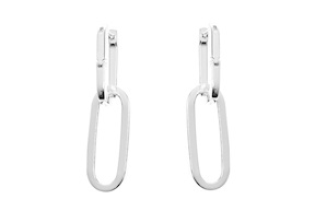 Earrings silver with flat ovals Selezione Zanolli