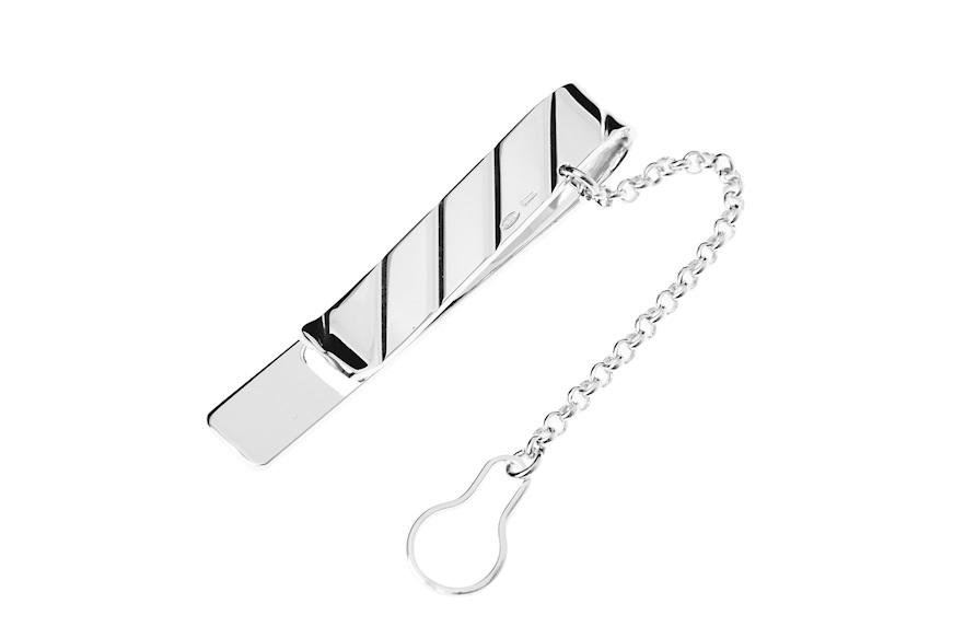 Tie clip silver stripes Selezione Zanolli