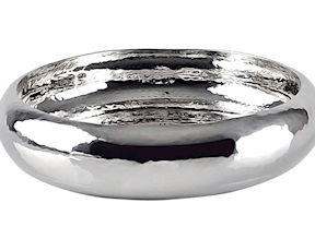 Ciotola tonda battuta silver plated Selezione Zanolli