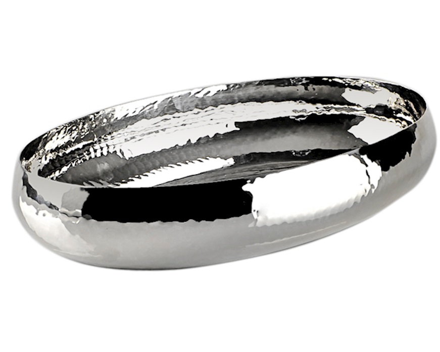Ciotola ovale battuta silver plated Selezione Zanolli
