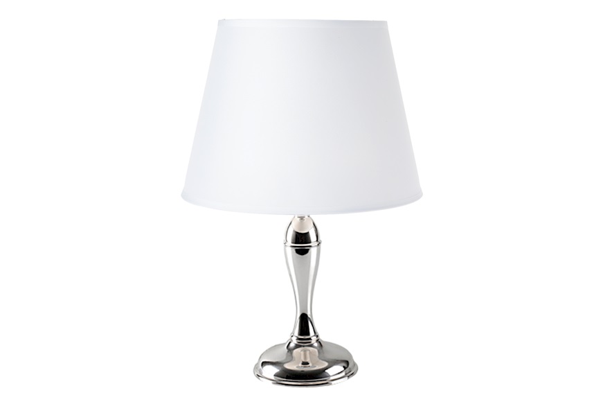 Lampada argento con paralume bianco piccola Selezione Zanolli