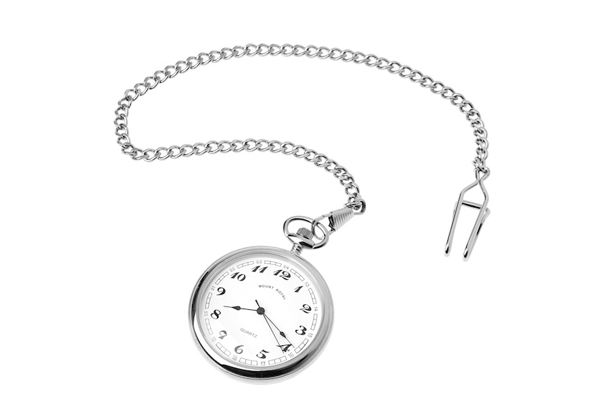 Selezione Zanolli Pocket Watch Mount Royal steel with white dial