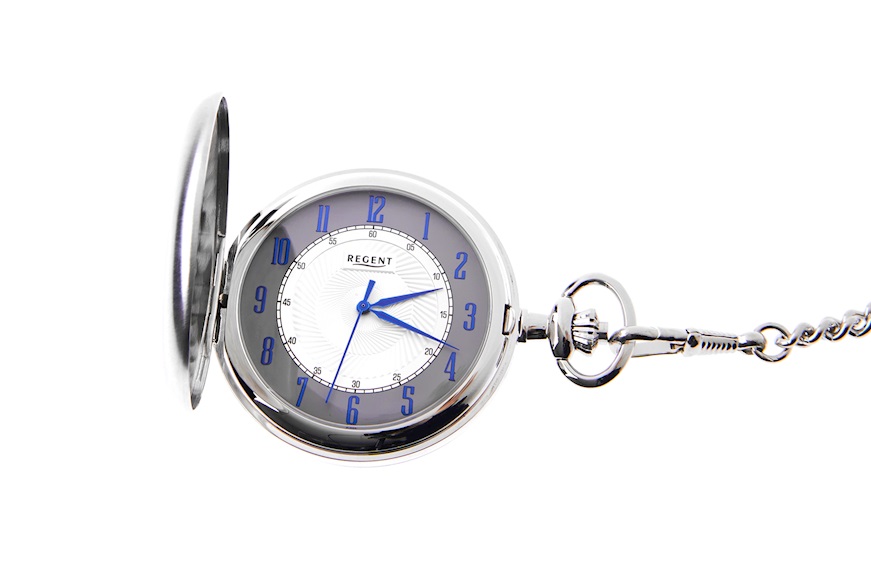 Orologio da taschino Regent acciaio satinato con quadrante bianco Selezione Zanolli