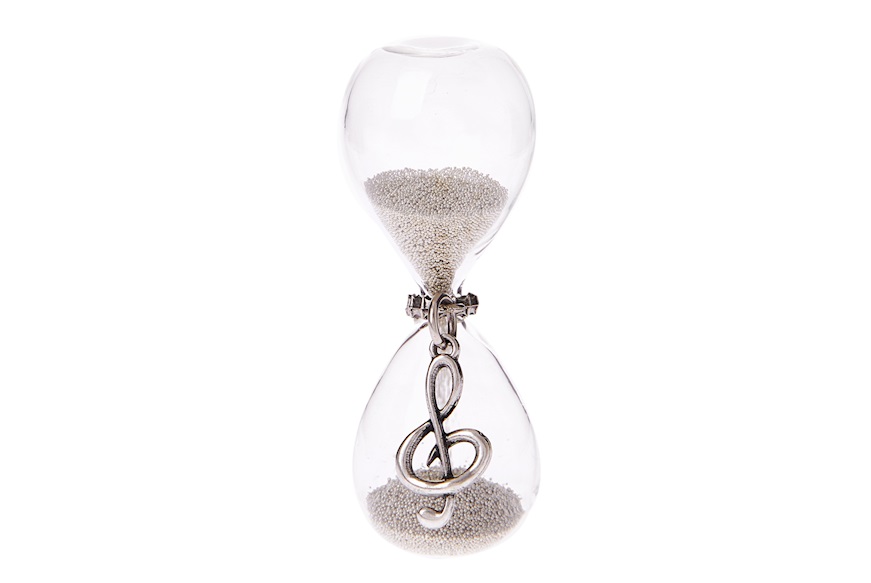 Hourglass Violin Key with silver sand and gift box Selezione Zanolli