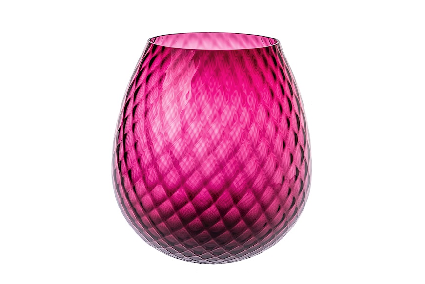 Candle holder vase Macramè XXL Murano glass Ruby Nasonmoretti