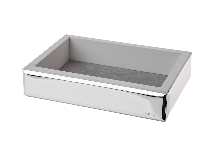 Svuotatasche rettangolare in legno bianco Selezione Zanolli