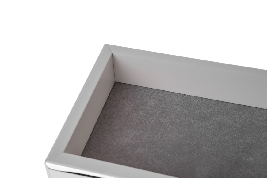 Svuotatasche rettangolare in legno bianco Selezione Zanolli