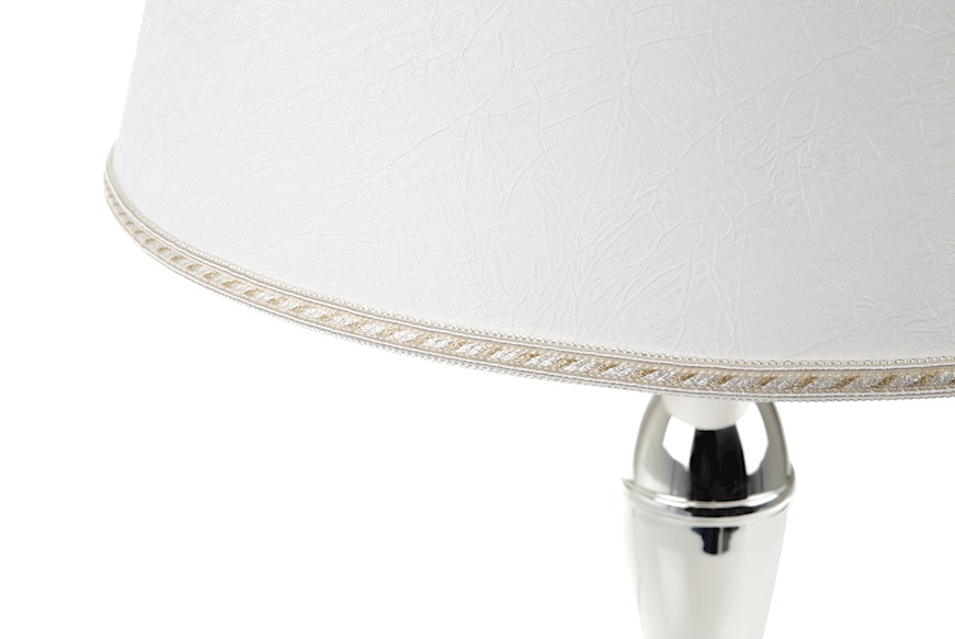 Lamp silver with white lampshade Selezione Zanolli