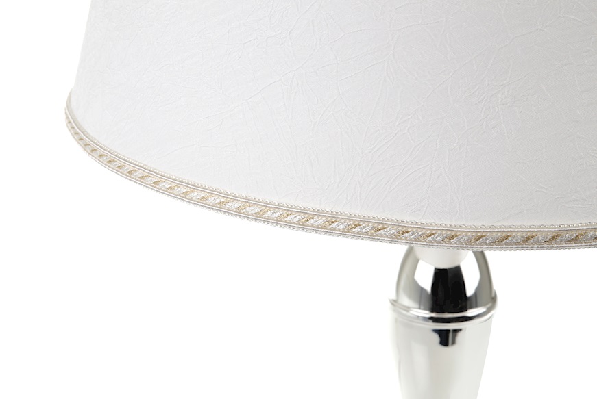 Lampada argento con paralume bianco grande Selezione Zanolli