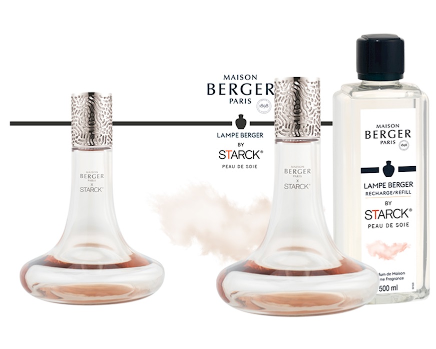 Gift pack lamp X Starck Rose with Peau de Soie fragrance Maison Berger Paris