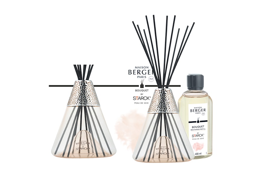 Bouquet profumatore X Starck Rose con fragranza Peau de Soie Maison Berger Paris