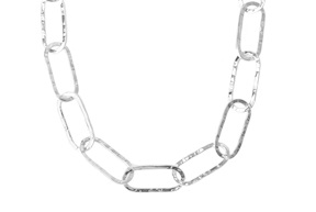 Collana argento con maglia ad ovali martellati Selezione Zanolli