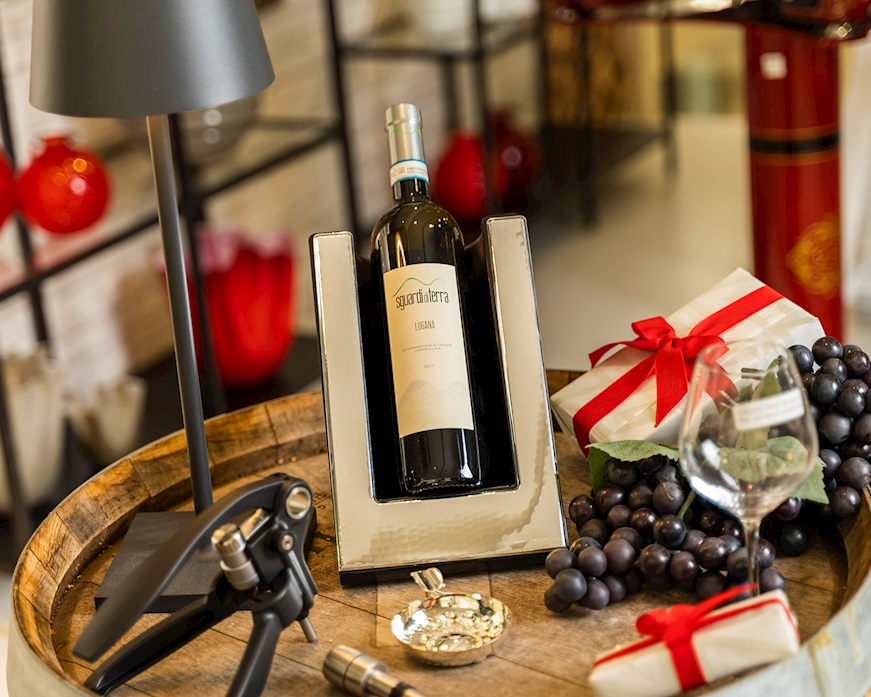 Thermal bottle holder trilaminated Silver with glossy band Selezione Zanolli