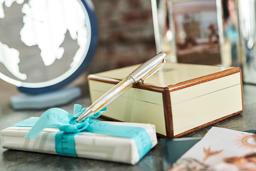Ballpoint pen Botticelli silver and mother of pearl Settelaghi