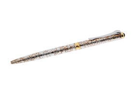 Penna a sfera Arena Arabesque argento con occhio di tigre cabochon Settelaghi