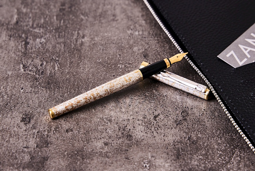 Fountain pen Arena Arabesque silver with cabochon tiger's eye Settelaghi