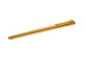 Stilografica Classica argento dorato con disegno rigato
