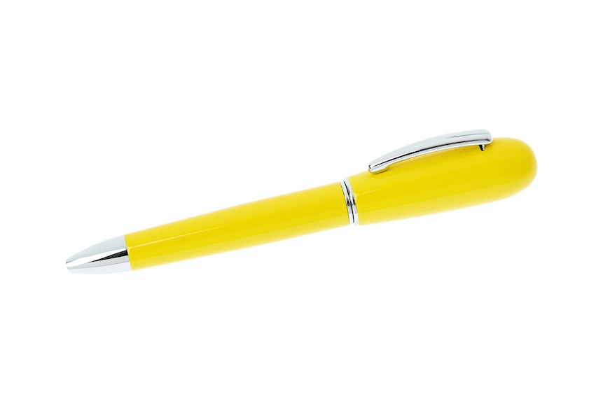 Penna a sfera Classica Lady con cappuccio in metallo laccato giallo Settelaghi