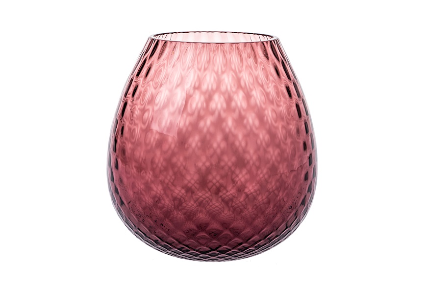Candle holder vase Macramè XXL Murano glass Violet Nasonmoretti