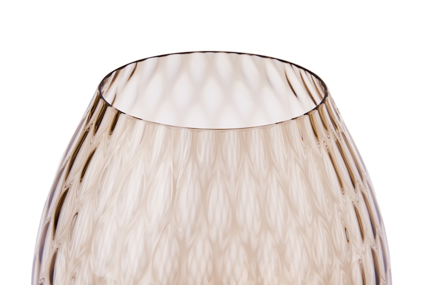 Candle holder vase Macramè XL Murano glass Brown Nasonmoretti