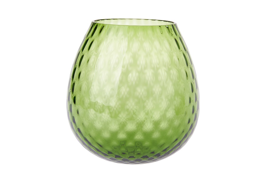 Candle holder vase Macramè XL Murano glass Soraya Green Nasonmoretti
