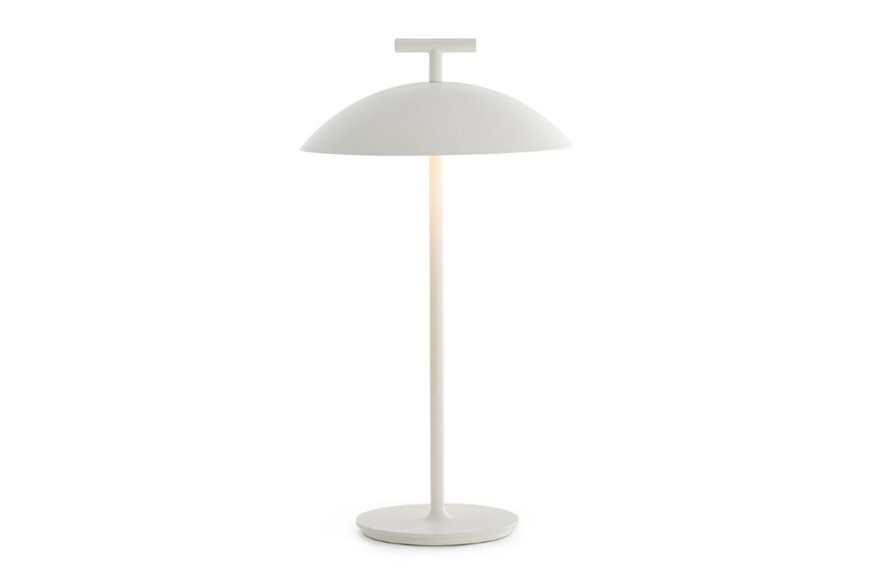 Table lamp Mini Geen-A steel white with dimmer battery Kartell