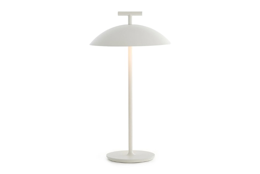 Lampada da tavolo Mini Geen-A acciaio colore bianco con batteria dimmerabile Kartell