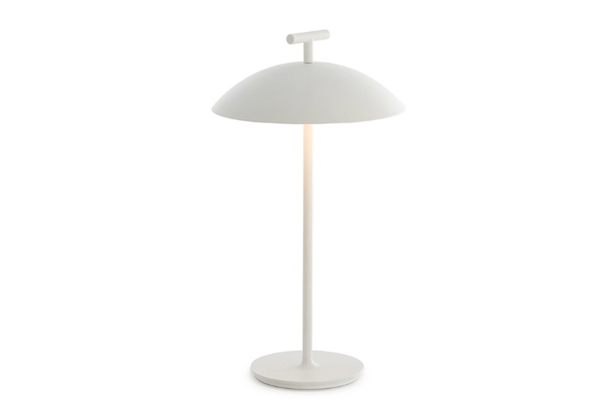 Table lamp Mini Geen-A steel white with dimmer battery Kartell