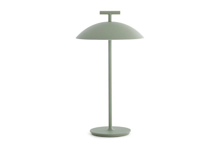 Lampada da tavolo Mini Geen-A acciaio colore verde con batteria dimmerabile Kartell