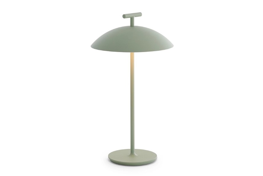 Lampada da tavolo Mini Geen-A acciaio colore verde con batteria dimmerabile Kartell