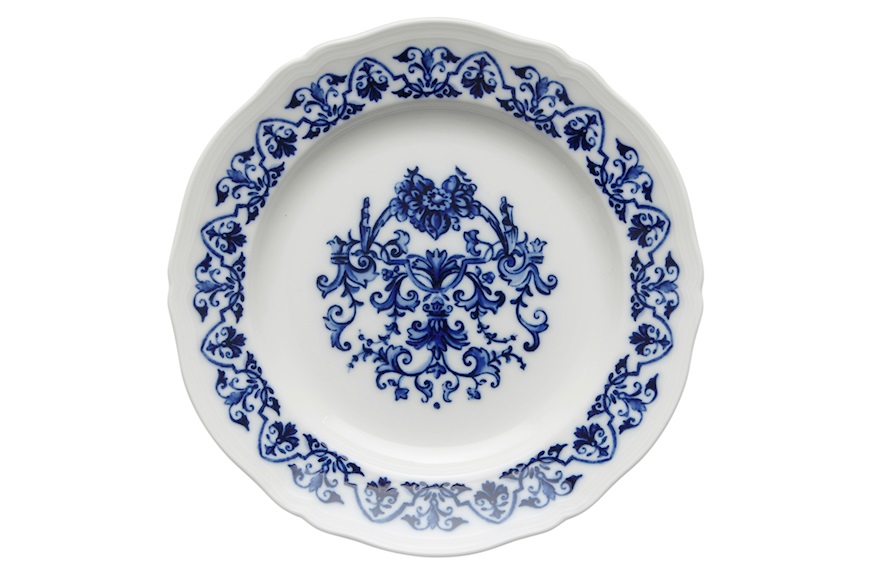 Dessert plate Babele Blu porcelain Richard Ginori