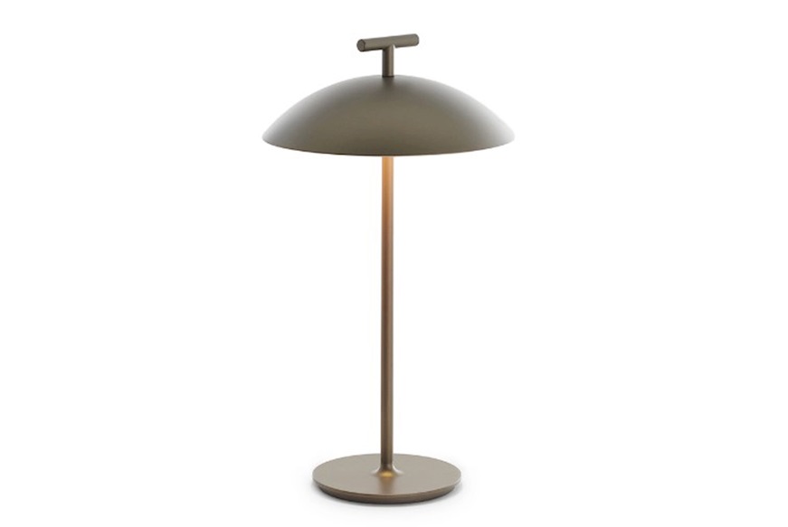 Lampada da tavolo Mini Geen-A acciaio colore bronzo con batteria dimmerabile Kartell