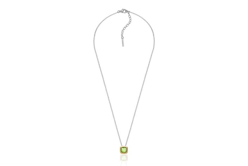 Necklace Crystal Color silver with peridot crystal pendant Unoaerre
