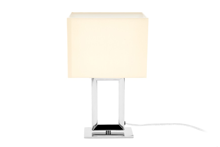 Lampada da tavolo Pad con paralume color crema Sompex