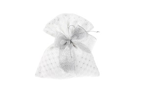 Favor Sugared Almonds silver bag with silver bow Selezione Zanolli