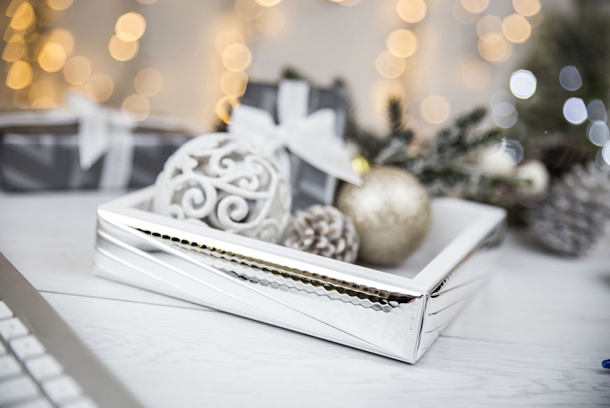 Svuotatasche quadro con decorazione a bande oblique Selezione Zanolli